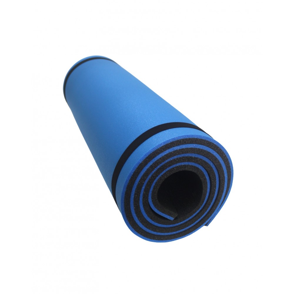 180X60cm 15mm Extra Rahat Mavi-Siyah Yoga Pilates Matı