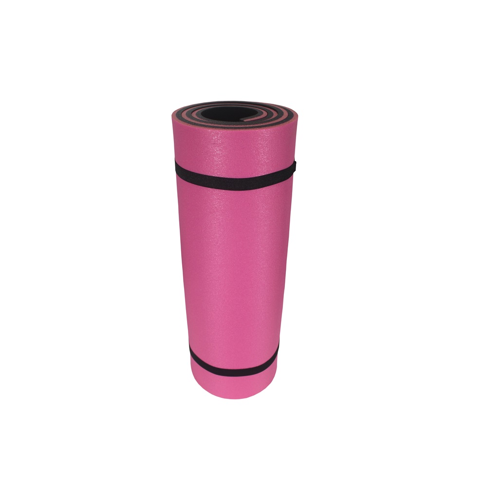 180X60cm 15mm Pembe-Siyah Extra Rahat Yoga Matı